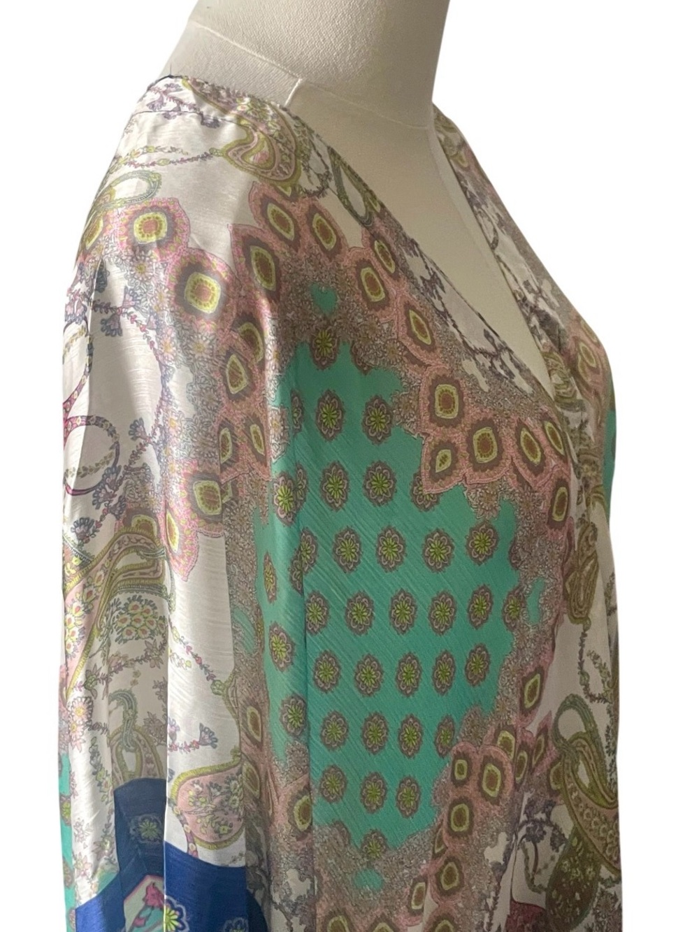 Umgee Navy Mix Boho Paisley Kimono Cover Up NWT S/M - Picture 7 of 12